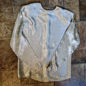 100% White on White Silk Shirt, Saks Fifth Ave, 6